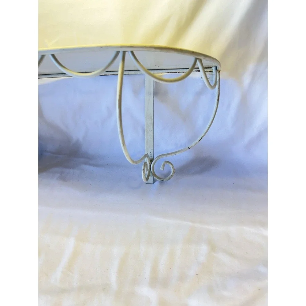 Vintage Wall Shelf White Metal Ornate Victorian Scalloped Edge